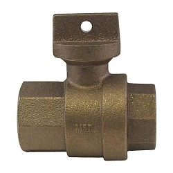 A.Y. McDonald 5129-174 Ball Curb Stop, 1 in, FNPT, Brass Body, EPDM Softgoods