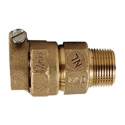 A.Y. McDonald 5141-168, 74753-22 Octagonal Straight Coupling, 1-1/2 in Nominal, -22 Mac-Pak CTS Compression x MNPT End Style, Brass, Domestic
