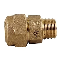 A.Y. McDonald 5182-088, 74753Q Octagonal Straight Coupling, 2 in Nominal, Q CTS McQuik Compression x MNPT End Style, Brass, Domestic