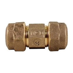 A.Y. McDonald 5182-104, 74758Q Octagonal Straight Coupling, 1-1/2 in Nominal, Q CTS McQuik Compression End Style, Brass, Domestic