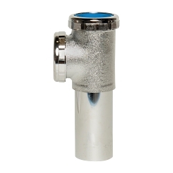 Dearborn® 2185-17-1 Baffle Tee, 1-1/2 in Nominal, 17 ga, Brass, Polished Chrome, Import
