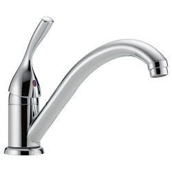 DELTA® 101-DST Classic Kitchen Faucet, 1.8 gpm Flow Rate, Swivel Spout, Polished Chrome, 1 Handles