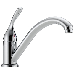 DELTA® 101-DST Classic Kitchen Faucet, 1.8 gpm Flow Rate, Swivel Spout, Polished Chrome, 1 Handles