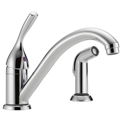 DELTA® 175-DST Classic Kitchen Faucet, 1.8 gpm Flow Rate, Swivel Spout, Polished Chrome, 1 Handles