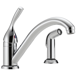DELTA® 175-DST Classic Kitchen Faucet, 1.8 gpm Flow Rate, Swivel Spout, Polished Chrome, 1 Handles