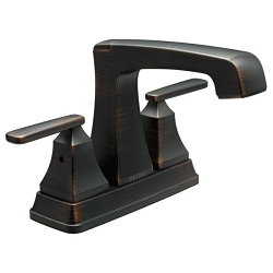 DELTA® 2564-RBMPU-DST Ashlyn® Centerset Lavatory Faucet, Venetian Bronze, 2 Handles, Metal Pop-Up Drain, 1.2 gpm Flow Rate