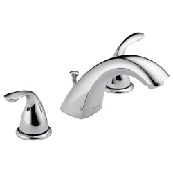 DELTA® 3530LF-MPU Classic Widespread Lavatory Faucet, 1.5 gpm, 2-3/8 in H Spout, 6 to 16 in Center, Polished Chrome, 2 Handles, Pop-Up Drain, Commercial