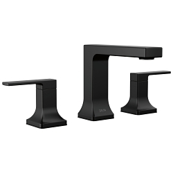 DELTA® 3537LF-BLMPU Velum™ Traditional Bathroom Faucet, 1.2 gpm Flow Rate, 4-7/16 in H Spout, 4 to 16 in Center, Matte Black, 2 Handles, Pop-Up Drain, Import