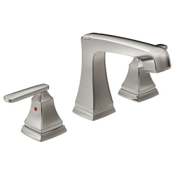 DELTA® 3564-SSMPU-DST Ashlyn® Widespread Lavatory Faucet, Commercial, 1.5 gpm Flow Rate, 4-1/8 in H Spout, 4 to 16 in Center, Stainless Steel, 2 Handles, Pop-Up Drain