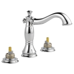 DELTA® 3597LF-MPU-LHP Cassidy™ Widespread Lavatory Faucet, Commercial, 1.2 gpm Flow Rate, 4-5/16 in H Spout, 6 to 16 in Center, Polished Chrome, Pop-Up Drain, Import