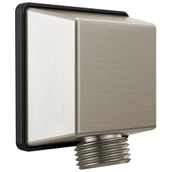 DELTA® 50570-SS-PR Square Universal Handshower Wall Elbow, 1/2 in Nominal, FNPT x NPSM End Style, Solid Brass, Import