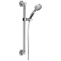 DELTA® 51900 Traditional Decorative Shower Kit, 9 Shower Head, 2 gpm Flow Rate, 82 in L Hose, Polished Chrome, Import