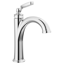 DELTA® 532-MPU-DST Woodhurst™ Single Handle Bathroom Faucet, 1.2 gpm Flow Rate, 5.38 in H Spout, 1 Handles, Pop-Up Drain, 1 Faucet Holes, Chrome, Lavatory Function