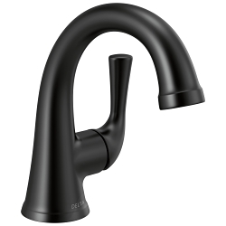 DELTA® 533LF-BLMPU Kayra™ Bathroom Faucet, 1.2 gpm at 60 psi Flow Rate, 4-1/2 in H Spout, 1 Handle, Metal Push Pop-Up Drain, 1 Faucet Hole, Matte Black