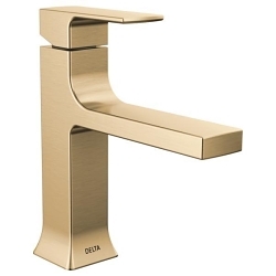 DELTA® 537-CZMPU-DST Velum™ Single-Handle Bathroom Faucet, 1.2 gpm Flow Rate, 4-7/16 in H Spout, 1 Handles, Pop-Up Drain, 1, 3 Faucet Holes, Champagne Bronze, Function: Lavatory