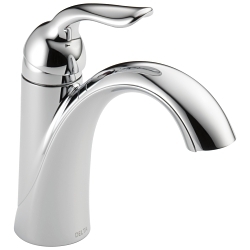 DELTA® 538-MPU-DST Lahara® Centerset Lavatory Faucet, Commercial, 1.2 gpm Flow Rate, 3-15/16 in H Spout, 1 Handles, Pop-Up Drain, 1/3 Faucet Holes, Polished Chrome, Function: Traditional