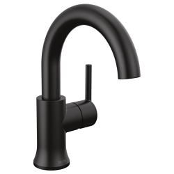 DELTA® 559HA-BL-DST Trinsic® Lavatory Faucet, 1.2 gpm Flow Rate, 8-7/8 in H Spout, 1 Handle, Metal Push Pop-Up Drain, 1 Faucet Hole, Matte Black, Function: Traditional