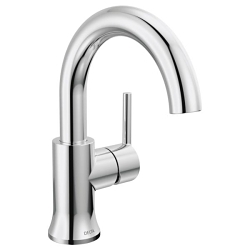 DELTA® 559HA-DST Trinsic® Lavatory Faucet, Commercial, 1.2 gpm Flow Rate, 5-3/4 in H Spout, 1 Handles, Push Pop-Up Drain, 1 Faucet Holes, Polished Chrome, Function: Traditional
