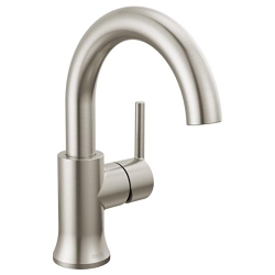 DELTA® 559HA-SS-DST Trinsic® Lavatory Faucet, Commercial, 1.2 gpm Flow Rate, 5-3/4 in H Spout, 1 Handles, Push Pop-Up Drain, 1 Faucet Holes, Stainless Steel, Function: Traditional