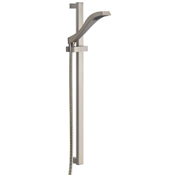 DELTA® 57051-SS Dryden™ Premium Hand Shower, 1-Function Shower Head, 2 gpm Flow Rate, 60 to 82 in L Hose, 1/2-14 Male NPSM Connection, Stainless Steel, Import