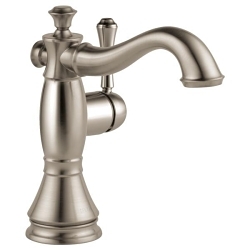 DELTA® 597LF-SSMPU Cassidy™ Centerset Lavatory Faucet, Commercial, 1.2 gpm Flow Rate, 5-7/32 in H Spout, 1 Handles, Pop-Up Drain, 1/3 Faucet Holes, Stainless Steel, Function: Traditional