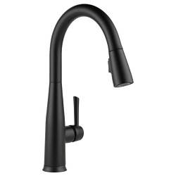 DELTA® 9113T-BL-DST Essa® Kitchen Faucet, 1.8 gpm Flow Rate, Matte Black, 1 Handles, 1 or 3 Faucet Holes, Function: Traditional, Commercial