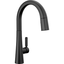 DELTA® 9191-BL-DST Monrovia™ Pull-Down Kitchen Faucet With Diamond Seal®, Touch-Clean® and MagnaTite™ Technology, 1.8 gpm Flow Rate, Matte Black, 1 Handles, 1 Faucet Holes, Commercial/Residential