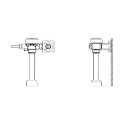 DELTA® Teck® 81T201-30-48 Exposed Manual Flush Valve With Sloan Tail, 25 gpm, 1-1/2 in Inlet, 1-1/2 in Spud, 25 psi, Polished Chrome, Import