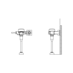 DELTA® Teck® 81T231-30-05 Exposed Manual Flush Valve, 8 gpm, 3/4 in Spud, 25 psi, Polished Chrome, Import