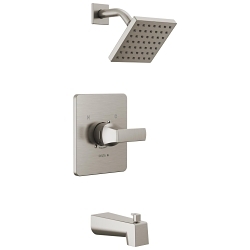 DELTA® T14437-SS 14 Series Rough-In Tub and Shower, 1.75 gpm Shower, Stainless
