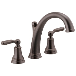 DELTA® T2732-RB Roman Tub Faucet Trim, Woodhurst™, 10 to 16 in Center, Venetian Bronze, 2 Handles, Function: Traditional, Domestic