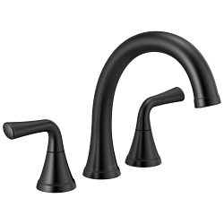DELTA® T2733-BL Kayra™ Roman Tub/Whirlpool Faucet Trim, 10 to 16 in Center, Matte Black, 2 Handles, Domestic