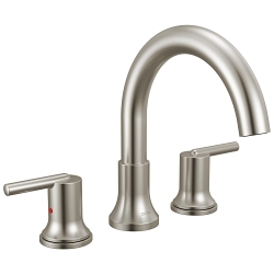 DELTA® T2759-SS Roman Tub Trim, Trinsic®, 1.75 gpm Flow Rate, 8 to 16 in Center, Stainless Steel, 2 Handles, Function: Traditional