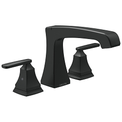 DELTA® T2764-BL Ashlyn® Roman Tub Trim, Commercial/Residential, 18 gpm Flow Rate, 8 to 16 in Center, Matte Black, 2 Handles, Function: Traditional, Import