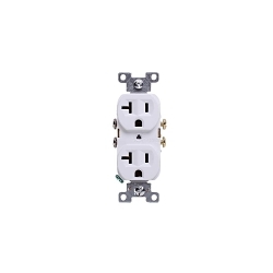 Diversitech 625-CR20W Electrical Duplex Receptacle, 125 VAC, 20 A, White
