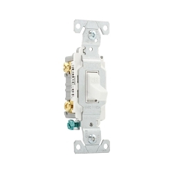 EATON Arrow Hart CS220W Heavy Duty Specification Grade AC Toggle Switch, 120/277 V, 20 A, 1/2 hp Power Rating