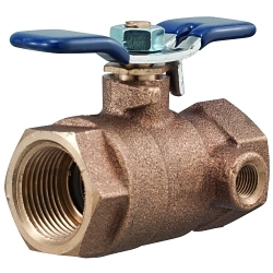 Febco® 781054LL Ball Valve, 1 in Nominal, Thread End Style, Bronze Body, Full Port, PTFE Softgoods, Import