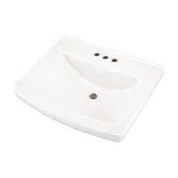 Gerber® G0012515 Burr Ridge™ Pedestal Top Sink, 23-7/8 in W x 8-3/8 in H, Rectangular Sink, 4 in Faucet Hole Spacing, Import