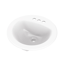 Gerber® G0012884CH Maxwell® Self-Rimming Bathroom Sink With Consealed Front Overflow, Oval Shape, 19-1/4 in W, White, Import