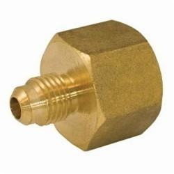 Jones Stephens™ PlumBest™ LTConnections™ F40053 Style 46 Tube Coupling, 1/2 in Nominal, Flare x FNPT, Brass