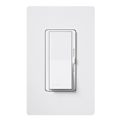 Lutron® DVFSQ-LFH-WH Combination Switch - Decorative, 1 Poles
