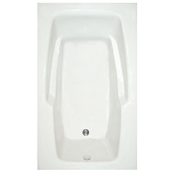 Mansfield® 532535 6518 Pro-Fit® Builder Bathtub, Whirlpool, Rectangle Shape, 59-3/4 in L x 35-3/4 in W, End Drain, Biscuit, Domestic