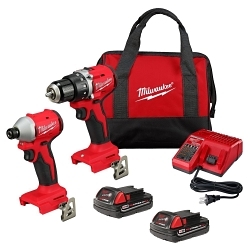 Milwaukee® 3692-22CT Compact Brushless Drill Driver Tool, 18 V, 2 Ah Battery Lithium-ion Li-Ion Battery, Metal Chuck Type, 1/2 in Chuck Size, 5.7 in Length, 7.95 in Height, 2.2 in Width, 1700 rpm Speed, 550 in-lb Torque