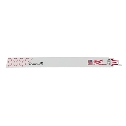 Milwaukee® SAWZALL® The Torch™ 48-00-5789 Demolition Straight Back Reciprocating Saw Blade, 12 in L x 1 in W, 18 TPI, Bi-Metal Body, Universal/Toothed Edge Tang
