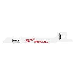 Milwaukee® HACKZALL™ 49-00-5324 Scroll Back Thin Kerf Reciprocating Saw Blade, 3-1/2 in L x 5/16 in W, 24 TPI, Bi-Metal Body, Universal/Toothed Edge Tang