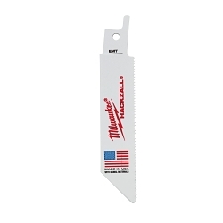 Milwaukee® HACKZALL™ 49-00-5418 Straight Back Thin Kerf Reciprocating Saw Blade, 4 in L x 3/4 in W, 18 TPI, Bi-Metal Body, Universal/Toothed Edge Tang