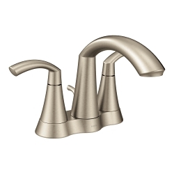 Moen® 6172BN Glyde™ Bathroom Faucet, Brushed Nickel, 2 Handles, Metal Pop-Up Drain, 1.2 gpm Flow Rate