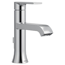 Moen® 6706 Genta LX Bathroom Faucet, Residential, 1 gpm Flow Rate, 3-3/4 in H Spout, 1 Handles, Lift Rod Drain, 1 or 3 Faucet Holes, Chrome