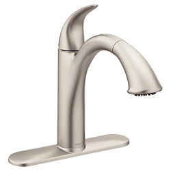 Moen® 7545SRS Kitchen Faucet, Camerist®, 1.5 gpm Flow Rate, 120 deg Spout, Spot Resist® Stainless Steel, 1 Handle, 1/3 Faucet Holes, Domestic