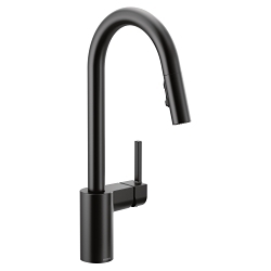 Moen® 7565BL Pull-Down Kitchen Faucet, Align™, 1.5 gpm Flow Rate, Matte Black, 1 Handle, 1 Faucet Hole, Function: Traditional, Import
